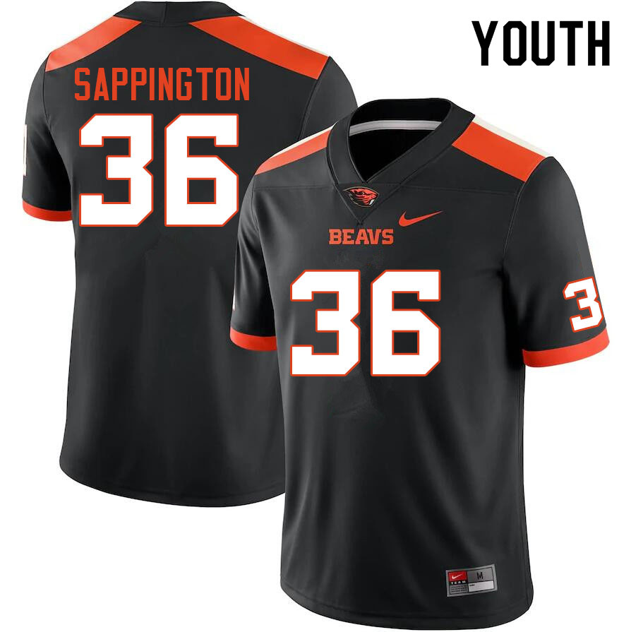 Youth #36 Atticus Sappington Oregon State Beavers College Football Jerseys Sale-Black - Click Image to Close